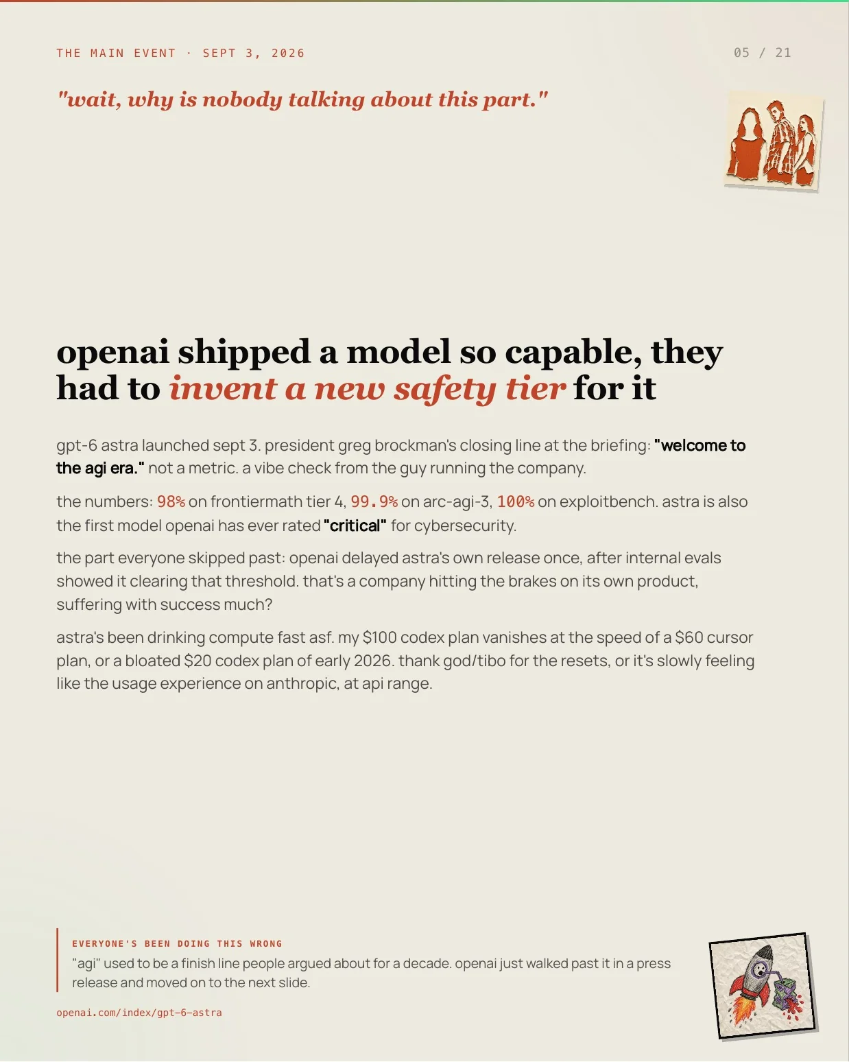 Page 5 of tech+misc larp issue 01: OpenAI declares the AGI era